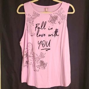 CALIA by Carrie Underwood Women's XL Loose-fitting Sleeveless Fall In Love Top